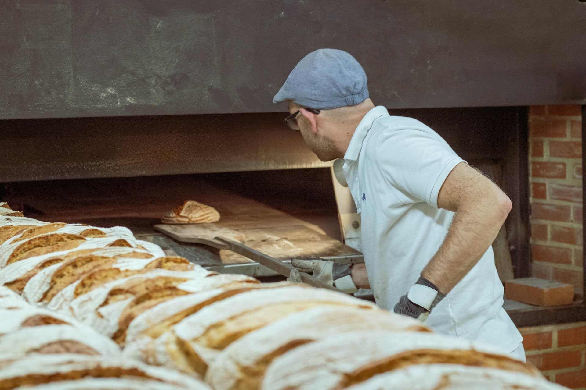 Bakery counter with pastries on display