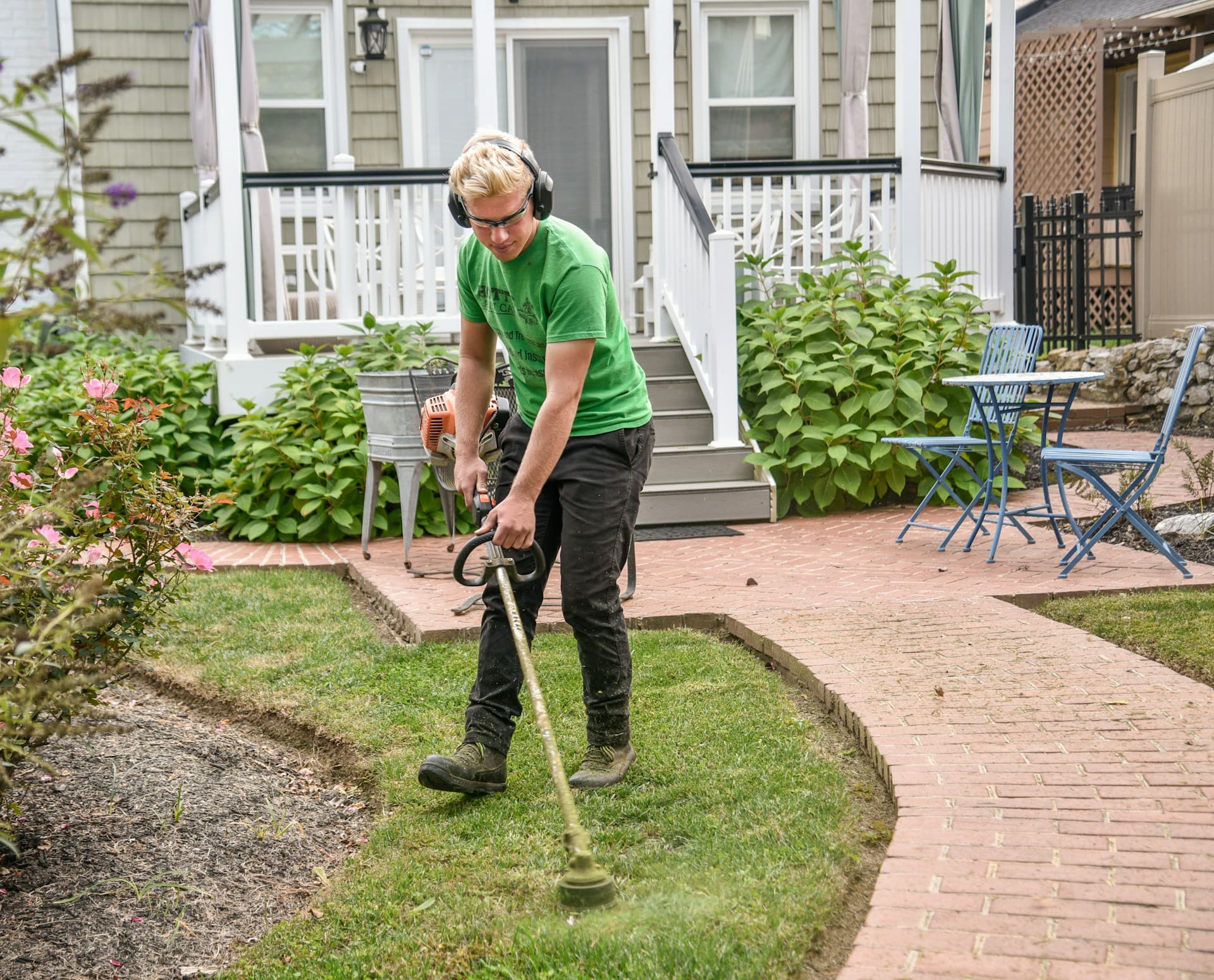 Landscaping team reviewing the day’s route