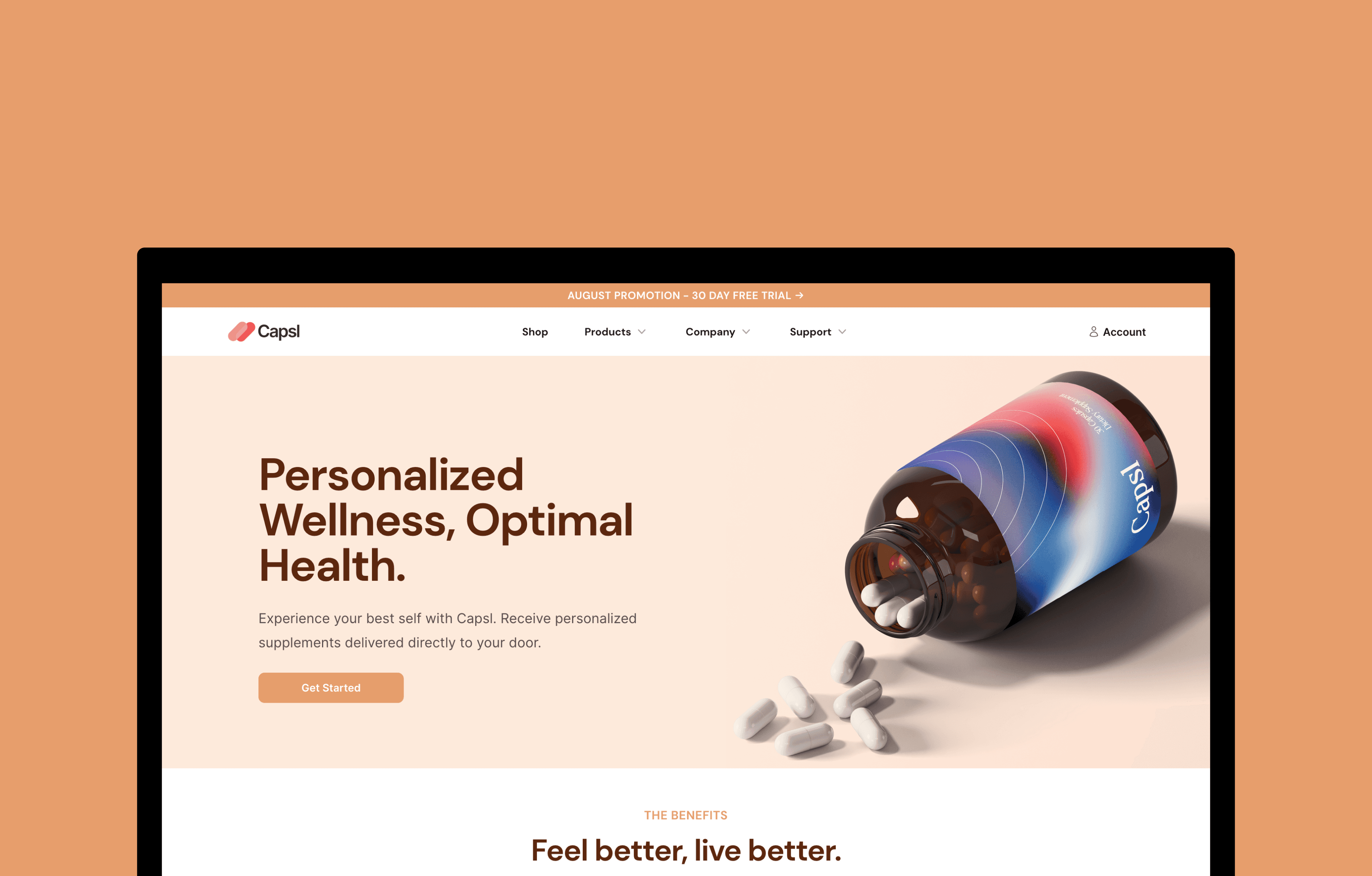 Capsl: Personalized Supplements - Portfolio project by Grid & Grove